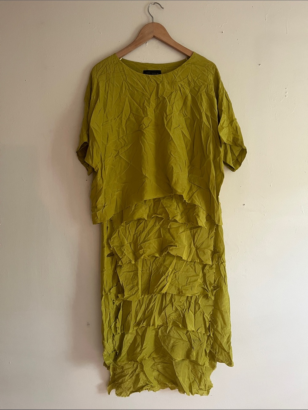 ZARA Olive Green Layered Midi Dress - Women